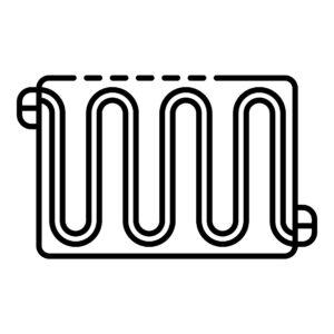 Symbol für Poolheizung, Vektorsymbol isoliert auf weißem Hintergrund