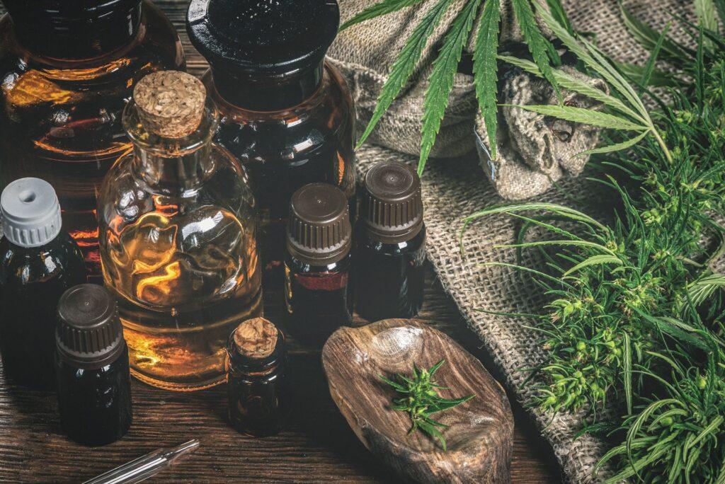 CBD und Cannabis in einem Foto