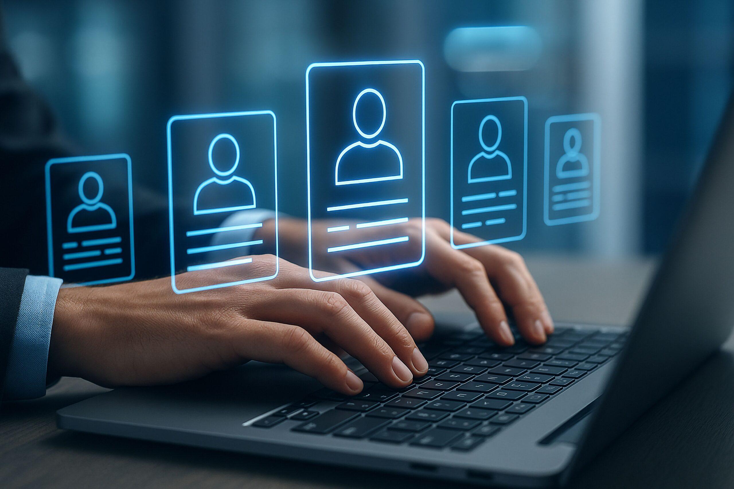 Digitale Nutzerprofile am Laptop zur Analyse von Prozessen mit KI Lösungen